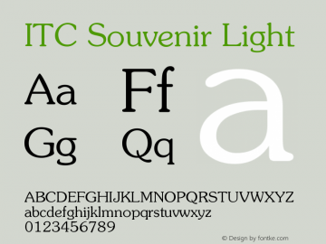 ITC Souvenir Light Version 001.002图片样张