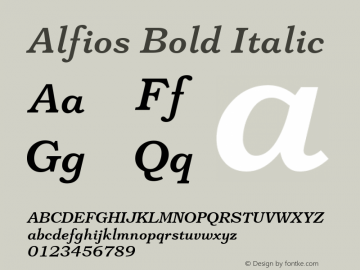 Alfios Bold Italic Version 1.01图片样张