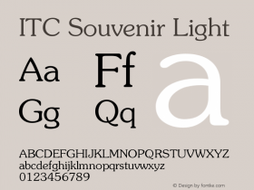 ITC Souvenir Light Version 001.003 Font Sample