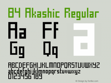 84 Akashic Regular Unknown Font Sample