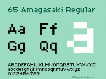 65 Amagasaki Regular Unknown Font Sample