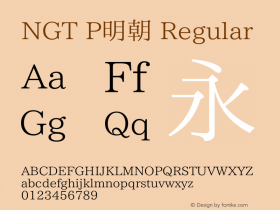 NGT P明朝 Regular Version 003.01.01图片样张
