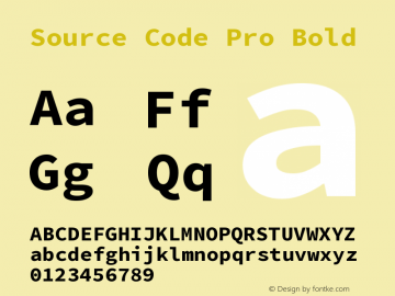 Source Code Pro Bold Version 1.017;PS Version 1.0 Font Sample