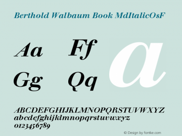 Berthold Walbaum Book MdItalicOsF Version 001.000 Font Sample