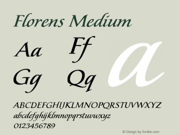 Florens Medium Version 001.000 Font Sample