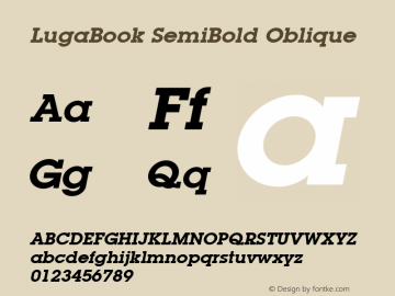 LugaBook SemiBold Oblique 1.000图片样张