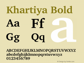 Khartiya Bold Version 0.1 Font Sample