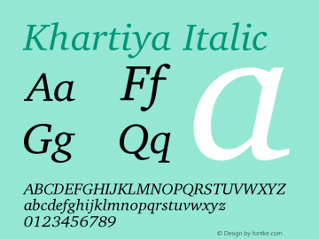 Khartiya Italic Version 0.2图片样张