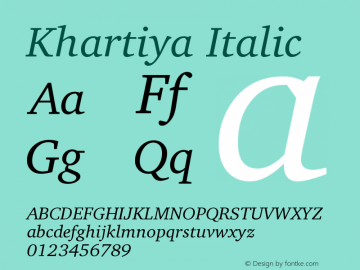 Khartiya Italic Version 0.3图片样张