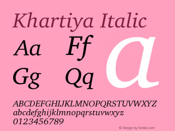 Khartiya Italic Version 0.4图片样张