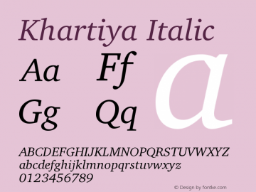 Khartiya Italic Version 1.0图片样张