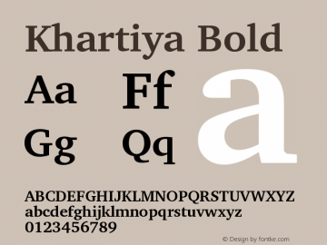 Khartiya Bold Version 1.0.2 Font Sample
