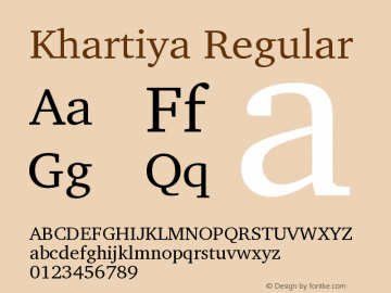 Khartiya Regular Version 1.0.2 Font Sample