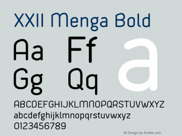 XXII Menga Bold 1.000; wf-x by Blackyblack Font Sample
