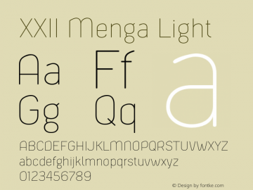 XXII Menga Light 1.000; wf-x by Blackyblack Font Sample