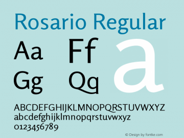 Rosario Regular Version 1.002 Font Sample