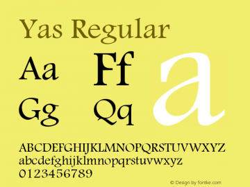 Yas Regular 1.0 Font Sample