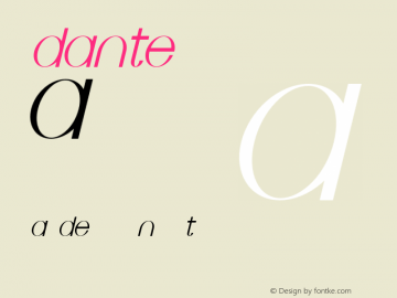 DANTE Italic Version 0.01图片样张
