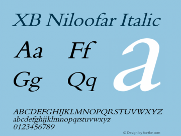 XB Niloofar Italic Version 7.201 2008图片样张