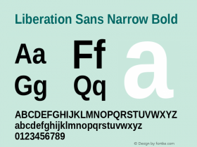 Liberation Sans Narrow Bold Version 1.07.4图片样张