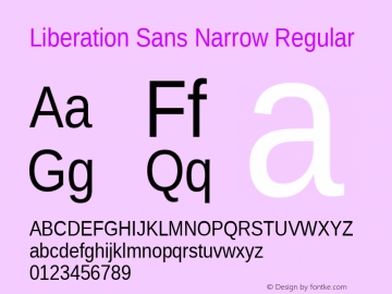 Liberation Sans Narrow Regular Version 1.07.2图片样张