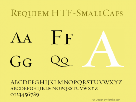 Requiem HTF-SmallCaps Version 001.000 Font Sample
