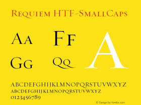 Requiem HTF-SmallCaps Version 001.000 Font Sample