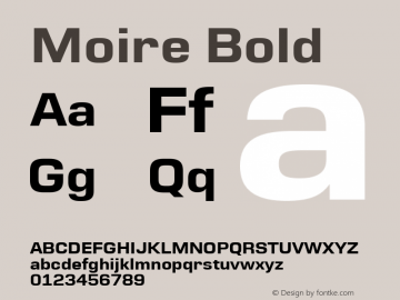 Moire Bold Version 1.000 Font Sample