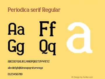 Periodica serif Regular Version 1.0 Font Sample