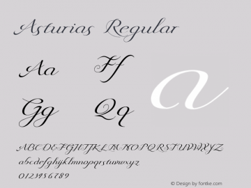 Asturias Regular Version 1.000 2006 initial release Font Sample
