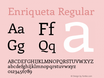 Enriqueta Regular Version 1.002 Font Sample