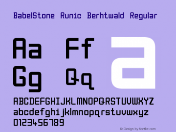 BabelStone Runic Berhtwald Regular Version 1.60 April 5, 2014图片样张