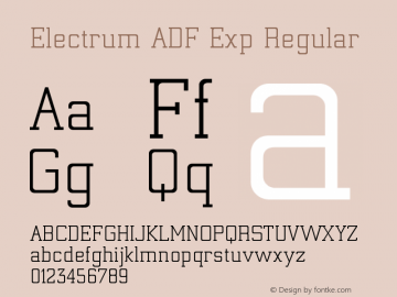 Electrum ADF Exp Regular Version 1.005 Font Sample