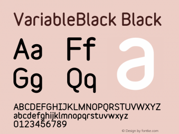 VariableBlack Black Version 001.001 Font Sample