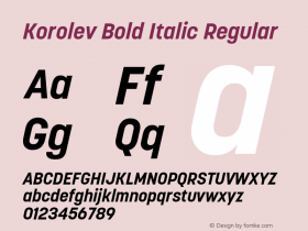 Korolev Bold Italic Regular Version 1.000图片样张