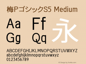 梅PゴシックS5 Medium Look update time of this file. Font Sample