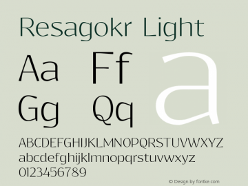 Resagokr Light Version 0.95 Font Sample