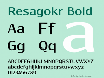 Resagokr Bold Version 0.95 Font Sample