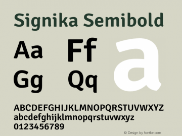 Signika Semibold Version 1.001图片样张