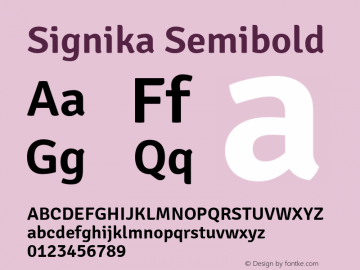 Signika Semibold Version 1.001图片样张