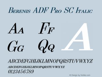 Berenis ADF Pro SC Italic Version 1.004 Font Sample