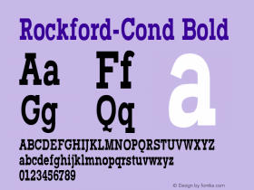 Rockford-Cond Bold 1.000 Font Sample