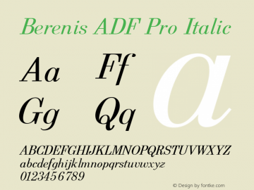 Berenis ADF Pro Italic 001.005;FFEdit Font Sample