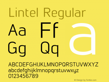 Lintel Regular Version 1.001;PS 001.001;hotconv 1.0.70;makeotf.lib2.5.58329 Font Sample