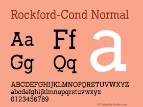 Rockford-Cond Normal 1.000 Font Sample