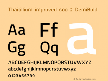 Thaitillium improved 600 2 DemiBold Version 3.000图片样张