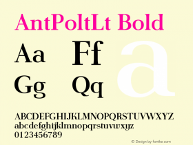 AntPoltLt Bold Version 1.101 Font Sample