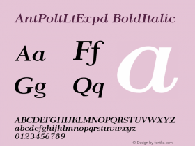 AntPoltLtExpd BoldItalic Version 1.101图片样张