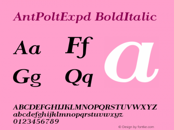 AntPoltExpd BoldItalic Version 1.101 Font Sample