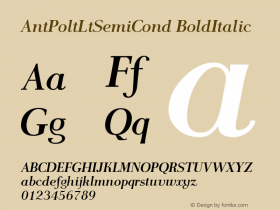 AntPoltLtSemiCond BoldItalic Version 1.101 Font Sample